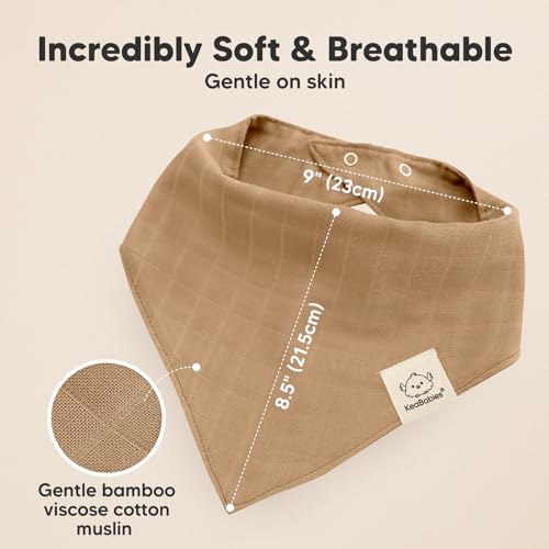 8-Pack Muslin Baby Bibs for Boys, Girls - Muslin Bandana Drool Bibs for Baby Girl & Boy, Drooling Newborn, Teething Toddler, Infant 0-36 Months, 100% Cotton Extra Absorbent & Soft (Mirage)3