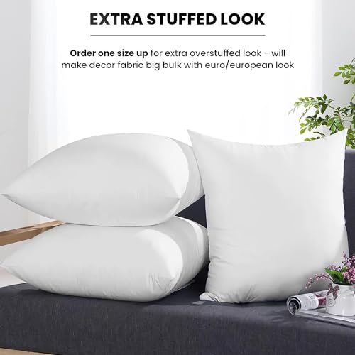 Foamily ® Throw Pillows Insert 28 x 28 Inches - Bed and Couch Decorative Pillow - Made in USA - Bed and Couch Sham Filler @ M&A STYLES