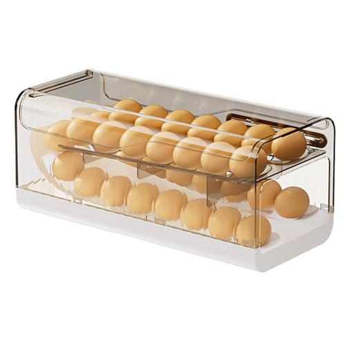 Consejos para Comprar Refrigerador Gris los 5 más buscados. 45 Faroby Dispensador de Huevos, Soporte apilable para Huevos con Tapa, Organizador de rodantes, contenedor Transparente para refrigerador, Gris
