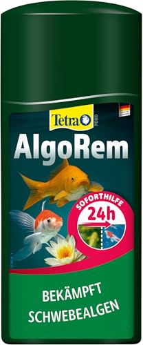 Tetra Pond AlgoRem - 24-Stunden-Soforthilfe gegen grünes Wasser im Gartenteich, bekämpft Schwebealgen, 500 ml