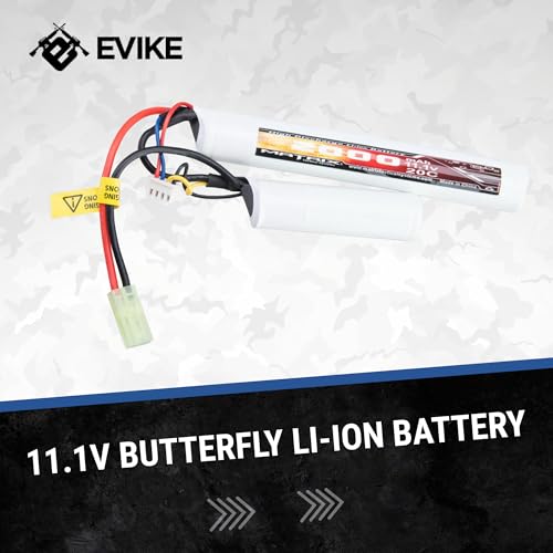 Evike Airsoft - Matrix High Performance 11.1V Butterfly Type Airsoft Li-Ion Battery (Model: 2000mAh - 15C / Small Tam)
