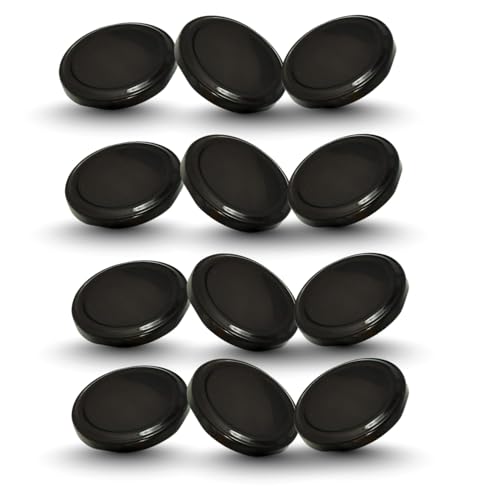 Image of Machak Glass Jar Lids Only 63mm | For 63 mm Mouth Jars (Black, 12Pcs)