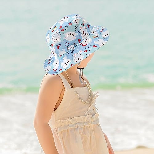 Chapéu Bucket Infantil Estampa Variada Ursinho Fofo Gatinho Unissex Regulagem Criança Pescador (Mode