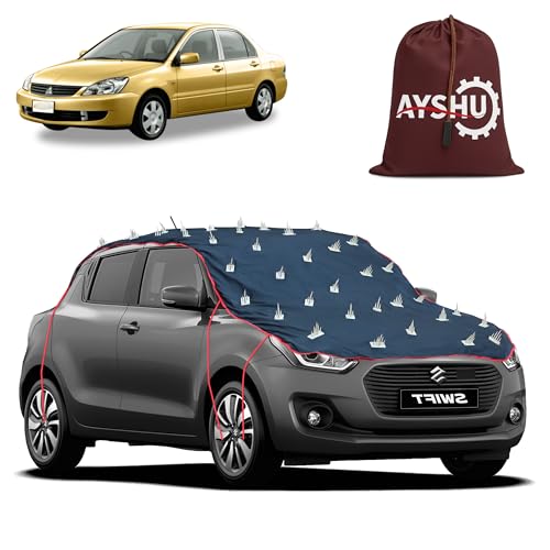 Image of AYSHU Water-Resistant Spike Car Cover for Mitsubishi Cedia - Protects from Dogs, Monkeys, Dust, Sunlight & UV - Full Roof Universal Fit