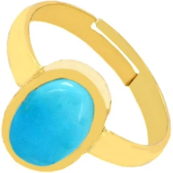 Bague en plaqué or avec pierre turquoise Feroza le cadeau idéal