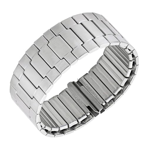 Bracelet montre 22mm acier inoxydable élastique argent M 150mm
