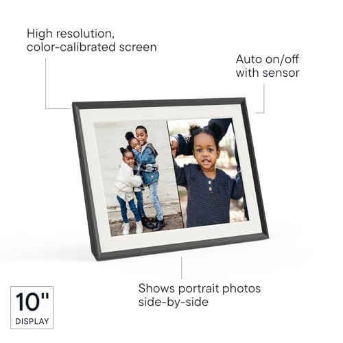 Image of Aura Carver 10 inch WiFi Digital Picture Frame - Free Unlimited Cloud Storage - Send Photos from App - No Subscription - Auto On /Off - Gift for Parents & Grandparents