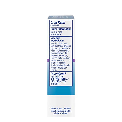 Visine Dry Eye Relief Tired Eye Lubricant Eye Drops, Moisturizing & Soothing Sterile Drops for Irritated, Dry & Tired Eyes Due to Screen Time Irritation, Polyethylene Glycol, 0.5 fl. oz