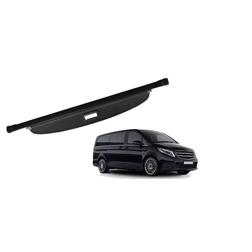 Étagère Arrière Rétractable De Coffre pour Mercedes-Benz V Class Viano Valente Vito W639 2004~2014 Noir Housse Colis Cargo Coque Cache-Bagages Couverture De Cargaison De Coffre