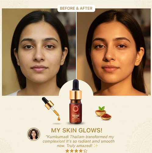 Image of SHESHA AYURVEDA Kumkumadi Tailam for face | kumkumadi oil for face glowing skin | Ayurvedic Face Serum | kerala ayurveda kumkumadi oil | Ashtanga Hrudayam | 5ml