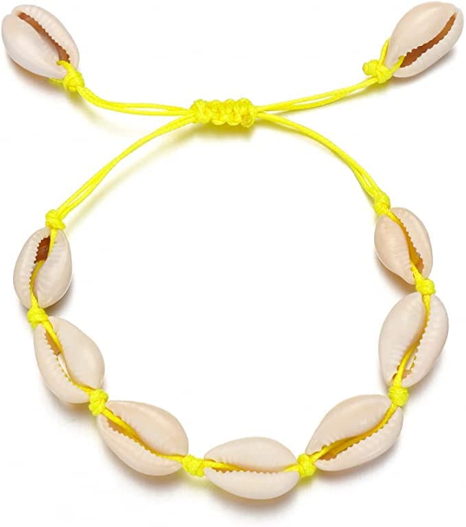 El Regalo Beach Cowrie Shell Anklet/Bracelet for Girls & Women- Bohemian Adjustable Hawaiian Beach Summer Vintage Anklet Hand-woven Decoration Jewelry for Girl Women (Yellow) (B0BDYVB2G1) Amazon Price History, Amazon Price Tracker