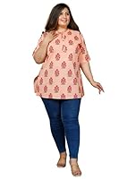 Swasti Women Plus Size Floral Printed Top Peach (56)