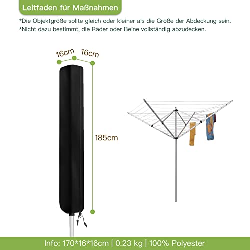 Awnic Schutzhülle für Wäschespinne Abdeckung Schutzhülle für Wäscheschirm wasserdichte (185x16x16 cm)