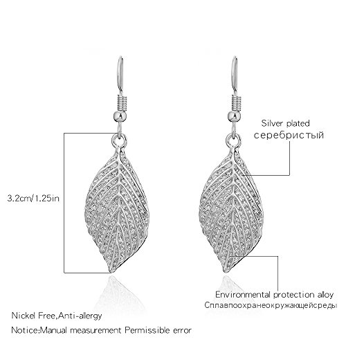 Dangle Earring For Women,Leaf Drop Earring With Girls Rose Gold Or Silver Plated Earring Stainless Steel Earring (Rose Gold Plated) #TOP4