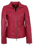 Jilani - Damen Lederjacke Lammnappa Wine dunkelrot Größe 40