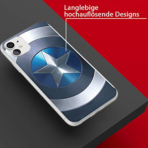 Ert Group Original Marvel Captain America Tpu Case For Iphone 11, Liquid Silicone Cover, Flexible And Slim, Protective For Screen, Shockproof And Anti-Scratch Phone Case #TOP5