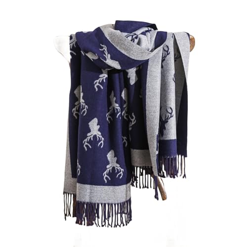Écharpe femme cachemire douce : châle bicolore 200x65cm idéal pour l'hiver