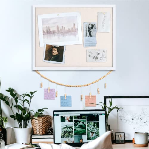 Emfogo Bulletin Board Wooden Frame Cork Board 23"X18" Corkboards For Wall And Office Decor For Girls Room, Office, Bedroom, Kids Room, Classroom #TOP1