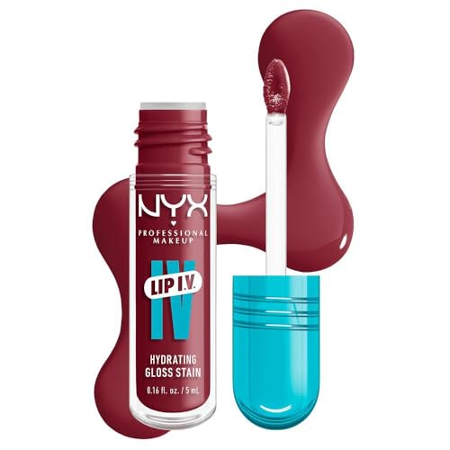 NYX Professional Makeup - Gloss Hydratant Effet Mouillé - Tenue Jusqu'à 12h - Hautement Pigmenté - Fini Brillant - Lip IV Gloss - Teinte : Bubblegum Burst