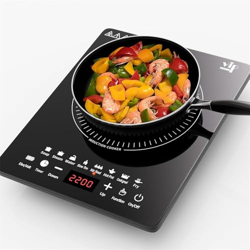 MOTIM Portable Induction Cooktop Low Noise Hot Plate Single Electric Cooktops Countertop Stove with Timer