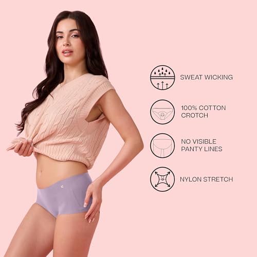 Image of Enamor Innovations Invisi, All Day Comfort, Mid Waist Boyshorts Panty for Women - No Visible Panty Lines, Breathable, Sweat Wicking, Free Cut, Full Coverage - PS40
