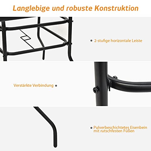 Gartentisch aus Metall, quadratisch 80x80x71 cm mit Schirmloch
