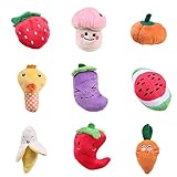 UEETEK Pack of 8 Squeaky Dog Toys Pet Plush Chew Toys for Puppies Small Dogs