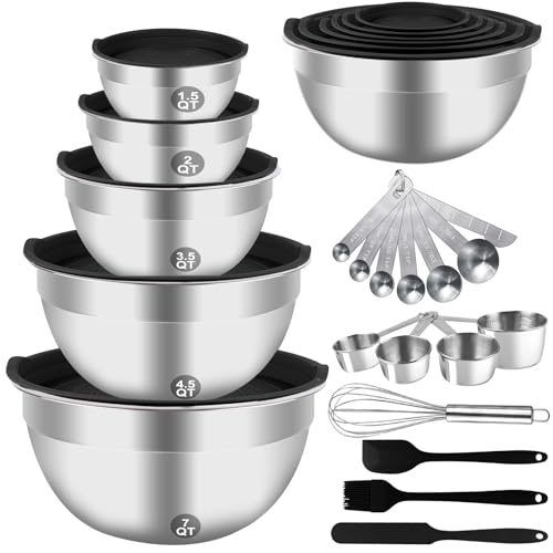 WEPSEN Stainless Steel Mixing Bowl 25Pcs
