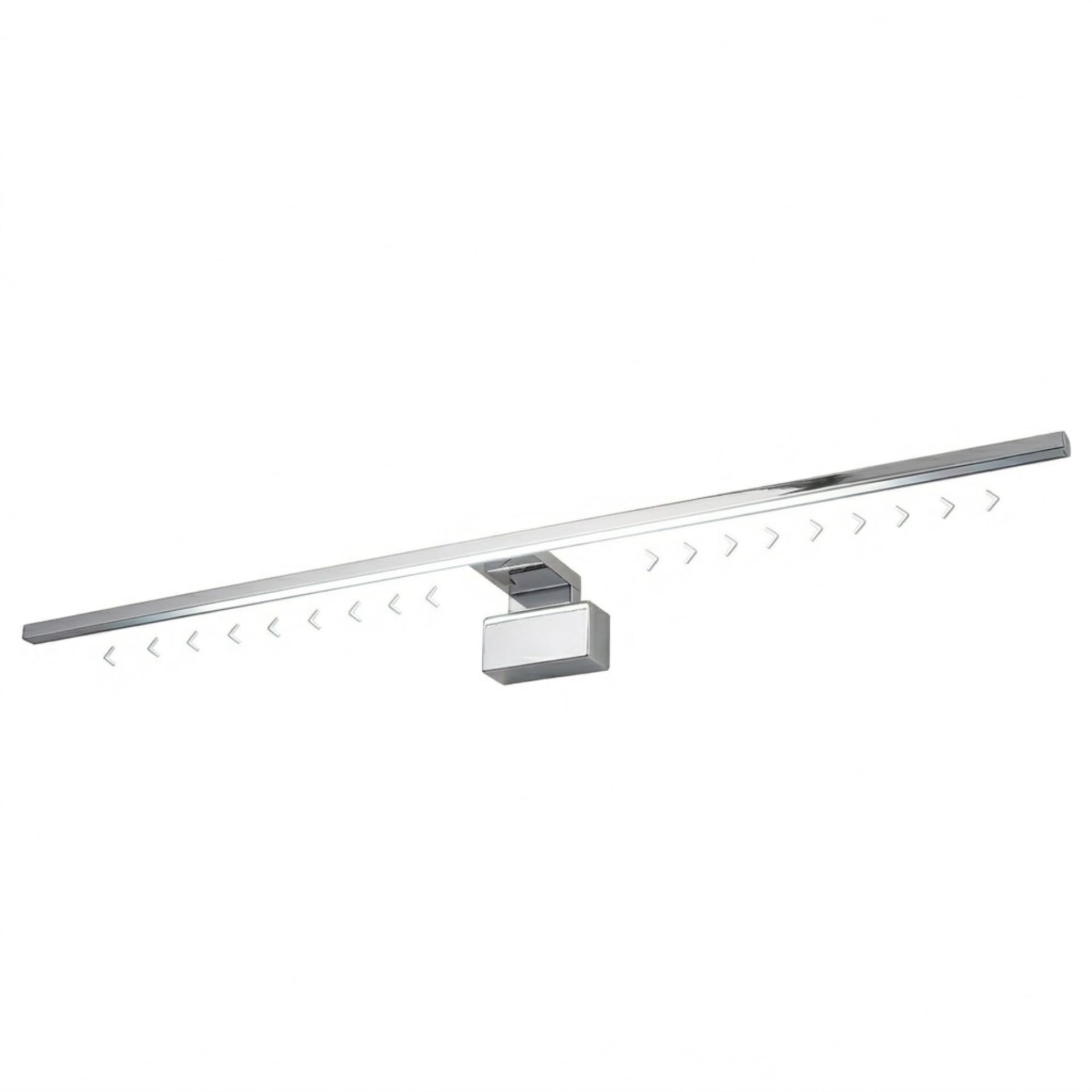 kalb LED Badleuchte Running Light 80 cm IP44 Spiegelleuchte mit Lichtlauf Effekt, 230V Badezimmerlampe für Wand oder Spiegelschrank, Schwarz/Chrom, 3000K/4000K (Chrom, Neutralweiß)