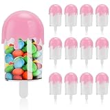 Ice Cream Shaped Candy Boxes,12PCS Candy Shaped Container with Cover,Candy Case Container Wedding Party Supplies Candy Containers Candy Holder Candy Cart[ Pink]
