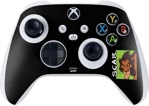 Skinit Decal Gaming Skin Compatible with Xbox Series S Controller - Officially Licensed Disney Villains Maleficent Black and White Design