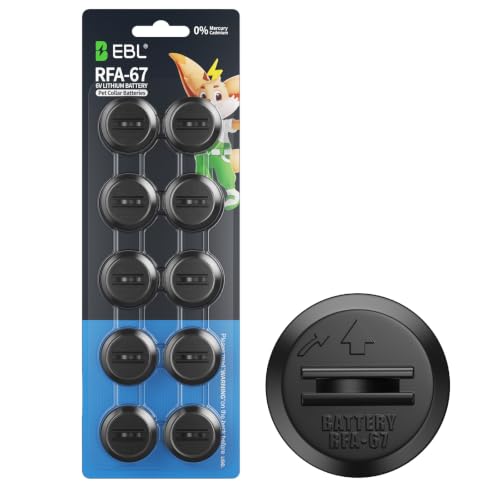 EBL RFA-67 RFA-67D-11 6 Volt Pet Collar Replacement Batteries 10 Pack, Ultra Long-Lasting & Waterproof Compatible with PetSafe 6V Battery Specific Dog Receiver Collars