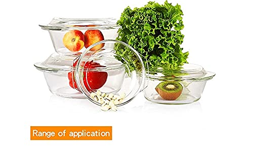 BINZO Glass Casserole, 1 Litre, 1000 ml, Bowl Glassware Dish with Glass Lid, Pack of 1, Microwave Oven Safe, Serving Casserole for Sabzi, Dal, Roti, Curry 2