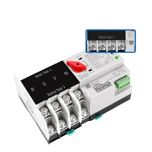 Inverseur source triphasé 4P 63A rail Din et commutateur transfert automatique
