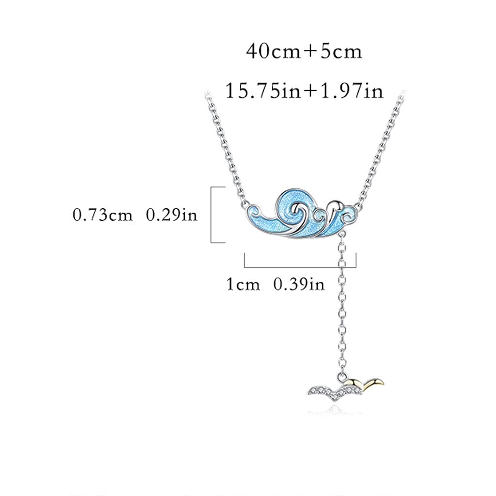 Collana da Donna Le Onde sotto Forma di Nuvole smaltate, Piene di Desiderio di Desiderio, Collana squisita, collane di Lusso per Le Donne per Collezione Regali Decorazioni Costume
