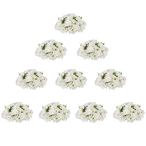 NUPTIO Blumenkugel Arrangement Strauß 10 Stück 40cm Durchmesser Weiß...