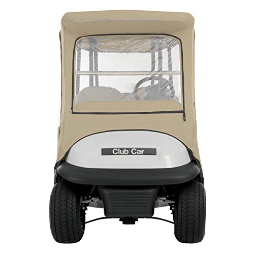 Classic Accessories Fairway Golf Cart FadeSafe Enclosure For Club Car, Short Roof, Khaki - Thumbnail 7