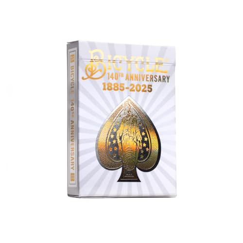 Image of Bicycle 140th Anniversary Limited Edition Exclusive Playing Cards Set with 1 oz Pure Gold, 1 oz .999 Fine Silver, or Bronze Commemorative Collector Coin (Mystery Unboxing Coin)