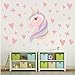 Jednorożec różowa dziewczyna serce INS pokój dziecięcy naklejka ścienna 36 * 60 cm dekoracyjna wodoodporna winylowa naklejka ścienna