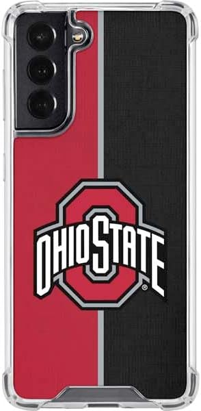 Skinit Clear Phone Case Compatible with Galaxy S22 - Officially Licensed Ohio State University OSU Buckeyes Split Design