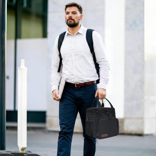 Image of MIYCOO Lunch Bag for Men & Women, Expandable Double Deck Lunch Box, 15L