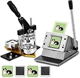 2x2in Square Fridge Magnet Maker Machine Kit Photo Magnets Making kit DIY Square Magnet Button Press +Paper Cutter＋ 100 Sets Refills ＋Photo Papers