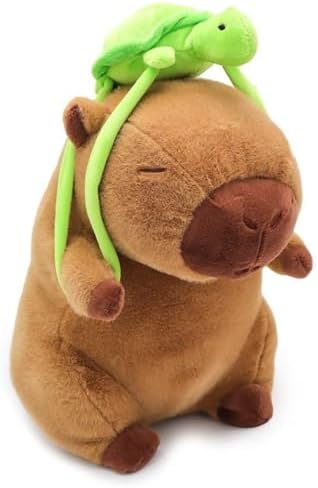 Flufies Plush Soft Toys for New Born Baby and Baby Boy - Soft and Easy Wash Plush - Huggable Plush Toys for Girls and Boys - Soft Toy for Home Décor (Capybara with Turtle Backpack)