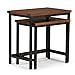 SIMPLIHOME Skyler SOLID MANGO WOOD and Metal 25 inch Wide Rectangle Industrial Nesting 2 Pc Side Table in Dark Cognac Brown, Fully Assembled for the Living Room and Bedroom