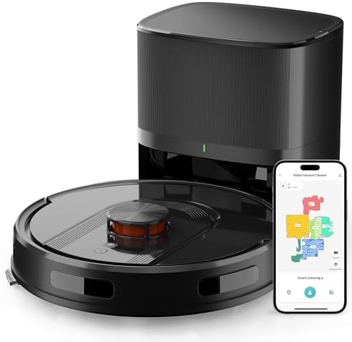 Robot Vacuum and Mop Combo with Self-Emptying, Customizable Map C...