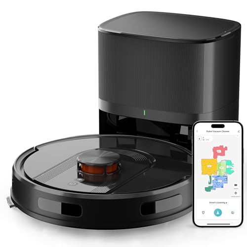 Robot Vacuum and Mop Combo with Self-Emptying, Customizable Map Cleaning