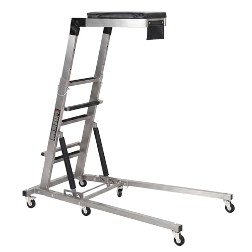Garvee 440 LBS Foldable Top Side Creeper, 45"-66" Adjustable Mechanic Creeper with Locking Casters, Heavy Duty Automotive Creeper for Truck SUV Van, Home Garage & Professional Auto Maintenance by Garvee - Used condition - US$147.19