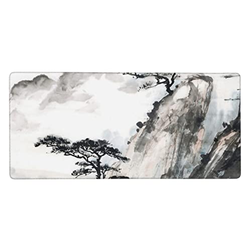 Tapis de souris de jeu Foggy Mountain 90x40cm avec finitions cousues durables