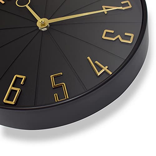Westclox 12" Modern Dial With Raised Numbers Wall Clock For Living Room, Home Office And Bedroom (Black) #TOP1