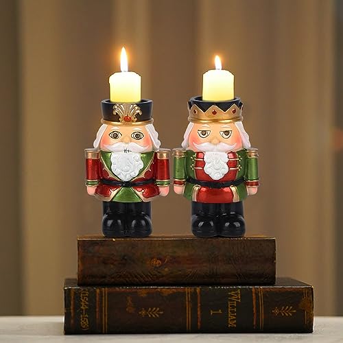 Räuchermännchen Nussknacker 22 Gukasxi 2 Stück Weihnachten Nussknacker Kerzenhalter 14cm Harz...